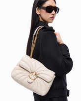 Love Bag Puff large butterfly quilt crossbody bag - White | Pinko