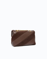 Medium Love Bag Puff Classic nappa and suede shoulder bag with quilting - Brown | Pinko