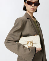Borsa a tracolla piccola Mini Love Bag con ricamo in rafia -  | Pinko
