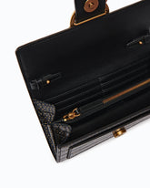 Love Bag One Wallet small crossbody wallet in crocodile-print leather with polka dots - Black | Pinko