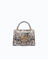 Mini Love Bag One Top Handle Light handbag in python-print leather with - Multicolor Grey-Black | Pinko