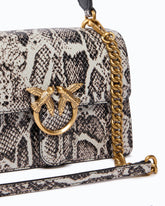 Mini Love Bag One Top Handle Light handbag in python-print leather with - Multicolor Grey-Black | Pinko