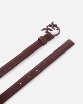 Thin colour-block Love Birds leather belt 2cm -  | Pinko