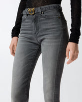 Jeans a zampa in denim grigio -  | Pinko