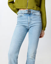 Light jeans with belt and Love Birds buckle -  | Pinko