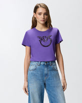 T-Shirt mit verziertem Logo Love Birds -  | Pinko