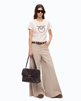 T-Shirt mit Logo Love Birds als Schmuckmuster - Beige | Pinko