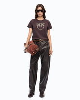 T-shirt con logo Love Birds gioiello - Marrone | Pinko