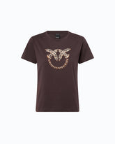 T-shirt con logo Love Birds gioiello - Marrone | Pinko