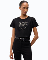 T-shirt con logo Love Birds gioiello - Nero | Pinko