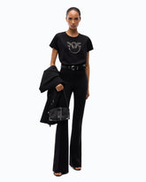 T-shirt con logo Love Birds gioiello - Nero | Pinko