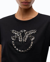 T-shirt con logo Love Birds gioiello - Nero | Pinko