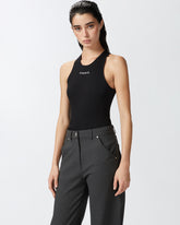 Top a canotta a costine con logo -  | Pinko