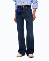 Wide-leg jeans with pressed creases -  | Pinko