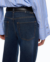 Wide-leg jeans with pressed creases -  | Pinko