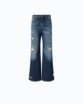 Wide-leg jeans with rips -  | Pinko