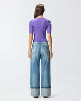 Maglia mezze maniche con logo in lana -  | Pinko