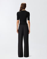 Maglia mezze maniche con logo in lana -  | Pinko