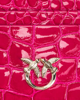 Tarjetero de piel con estampado de cocodrilo brillante y colorido PINKO Galleria -  | Pinko