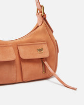 Borsa a spalla media Cargo in suede con tasche -  | Pinko