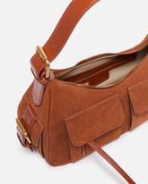 Borsa a spalla media Cargo in suede con tasche -  | Pinko