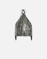 Top corto in paillettes con schiena scoperta -  | Pinko