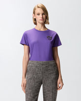 T-Shirt mit Logo-Stickerei Love Birds mit Kristallen -  | Pinko