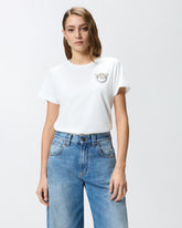 T-shirt with crystal-embroidered Love Birds logo -  | Pinko