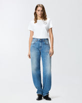 T-shirt con ricamo logo Love Birds in cristalli -  | Pinko