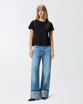 T-shirt con ricamo logo Love Birds in cristalli -  | Pinko