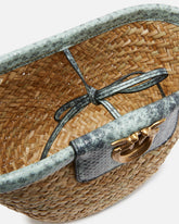 Small bucket bag in woven raffia and leather -  | Pinko