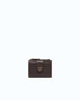 Cartera pequeña de piel lisa con logotipo - Marrón | Pinko