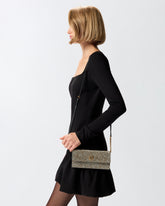 Portafoglio in pelle full strass con tracolla -  | Pinko