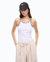 Top a costine con ricami gioiello -  | Pinko