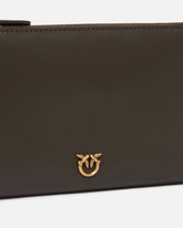 Flat leather clutch with Love Birds logo -  | Pinko