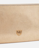 Borsa pochette mini Flat in suede shiny con tracolla -  | Pinko