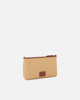 Borsa piccola piatta in rafia crochet con tracolla rimovibile -  | Pinko