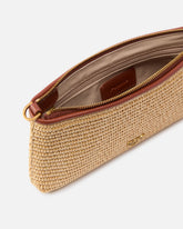 Borsa piccola piatta in rafia crochet con tracolla rimovibile -  | Pinko