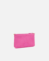 Borsa piccola piatta in rafia crochet con tracolla rimovibile -  | Pinko