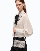 Pochette bandolera Mini Flat Horizontal de piel con estampado de pitón -  | Pinko