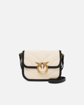 Borsa a spalla piccola squadrata Love Bag in canvas e pelle -  | Pinko