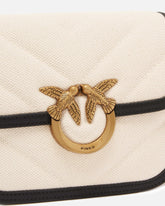 Borsa a spalla piccola squadrata Love Bag in canvas e pelle -  | Pinko