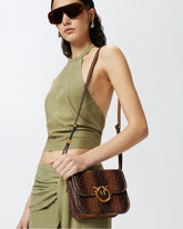 Borsa a spalla piccola squadrata Love Bag stampa rettile -  | Pinko