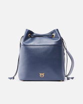 Borsa a spalla secchiello in pelle con logo Love Birds -  | Pinko