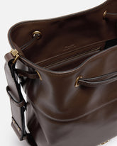 Borsa a spalla secchiello in pelle con logo Love Birds -  | Pinko