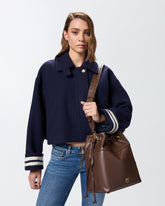 Borsa a spalla secchiello in pelle con logo Love Birds -  | Pinko