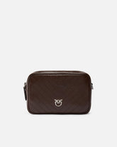 Camera Bag media a tracolla in pelle chevron -  | Pinko