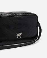 Camera Bag media a tracolla in pelle chevron -  | Pinko