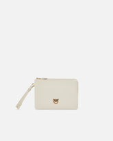 Pochette squadrata da polso in pelle con logo uccellini -  | Pinko