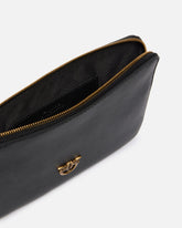 Pochette squadrata da polso in pelle con logo uccellini -  | Pinko